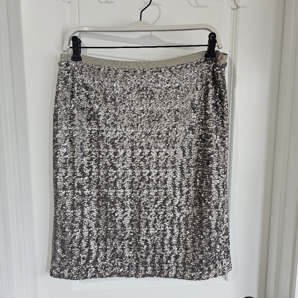 NWOT Sequin Silvery golden Skirt